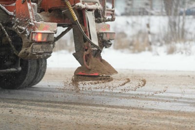 Gritter spreading salt which can cause chips in paint leading to filiform corrosion