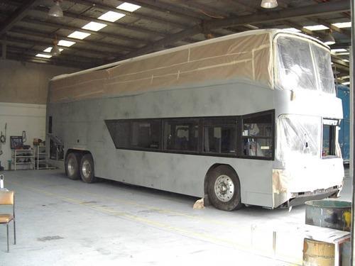 Bus painting can be a lengthy part of the process