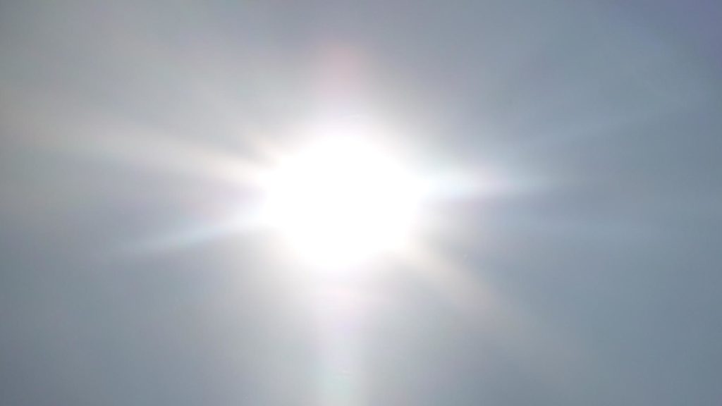 sun rays beating down which can lead to UV degradation and subsequently yellowing